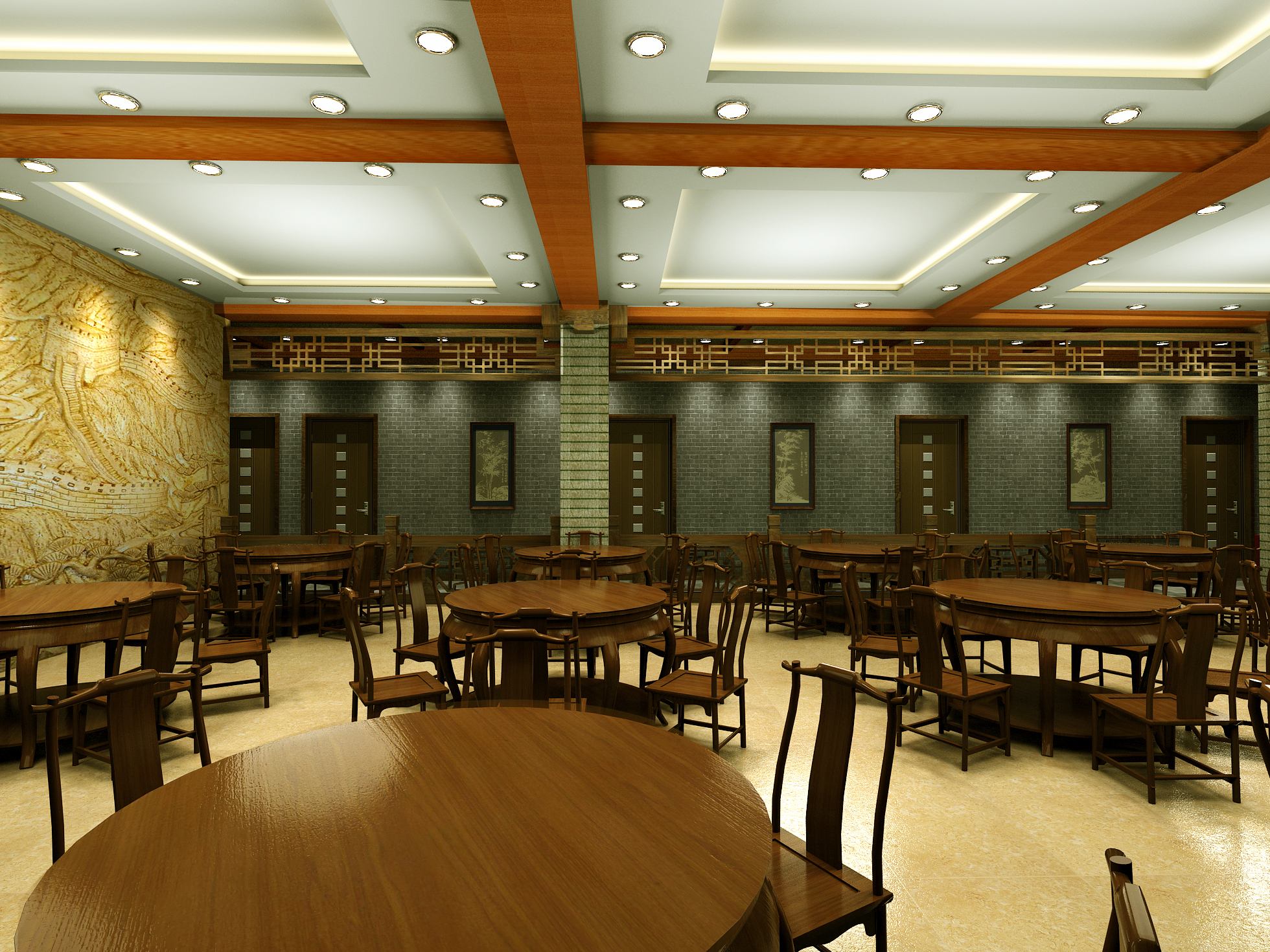 528平中式餐飲空間裝修設(shè)計(jì)效果圖